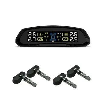 

T802 Wireless TPMS Car Tire Pressure Sensor Built-in Instrument Monitoring System Solar Powered Car Security Alarm Tyre Pressure