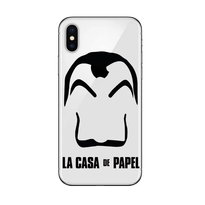 Для iPhone X Fundas для iPhone 5 5S SE 6 6S 7 8 Plus ТВ серии деньги Heist дом бумажная упаковка крутая мультяшная задняя крышка - Цвет: TPU