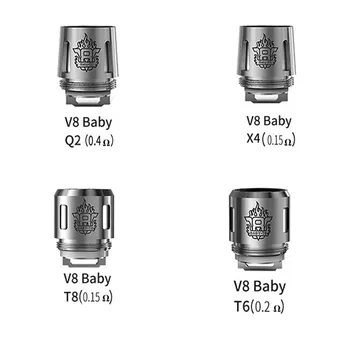 

10pcs/lots V8 Baby Replacement Coil head T8 T6 X4 Q2 M2 V8 baby RBA coils E Cigarette Accessories for V8 Tank Atomizer