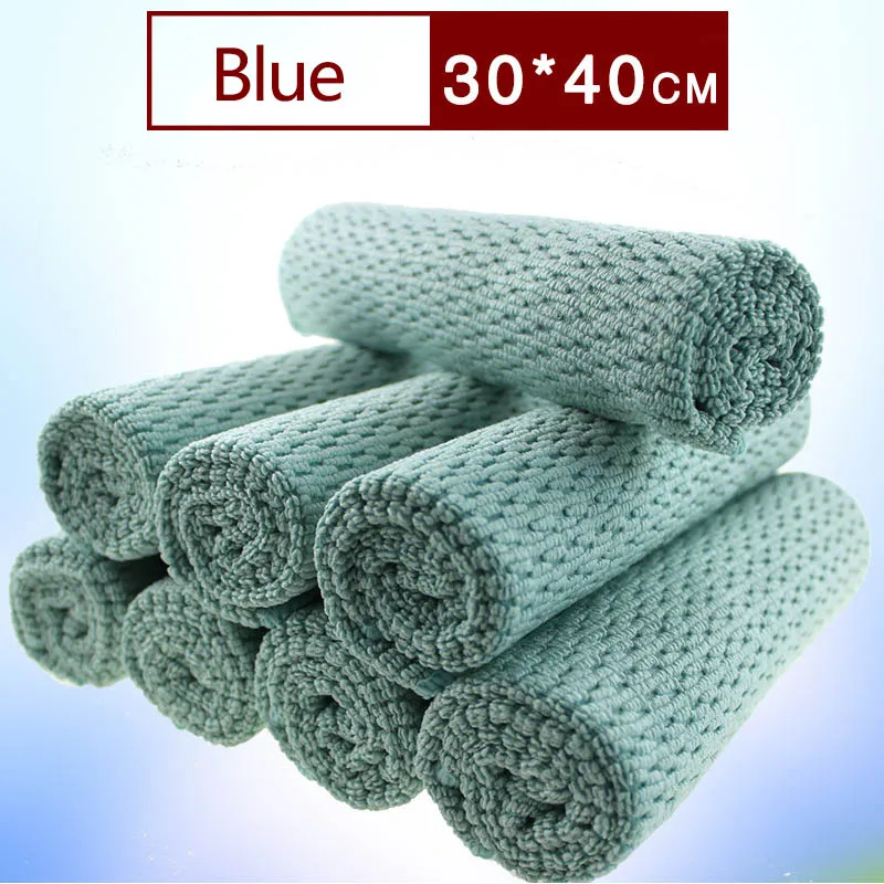blue S Легкая очистка, 1 шт. салфетка из микрофибры, салфетки, инструменты для настольного окна, портативное кухонное полотенце, толще, супер абсорбент - Цвет: blue S