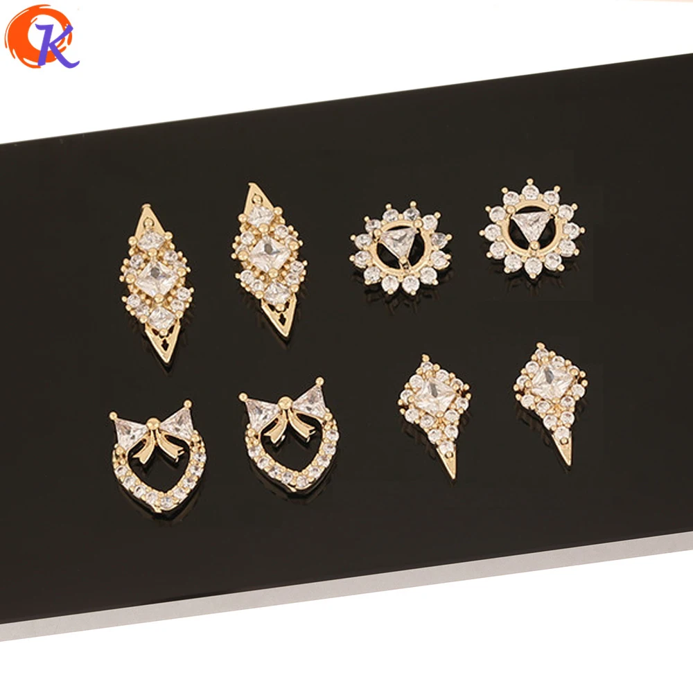 Cordial Design 50Pcs Jewelry Accessories/DIY Making/Genuine Gold Plating/Cubic Zirconia Charms/Hand Made/Fingernail Findings - cordial
