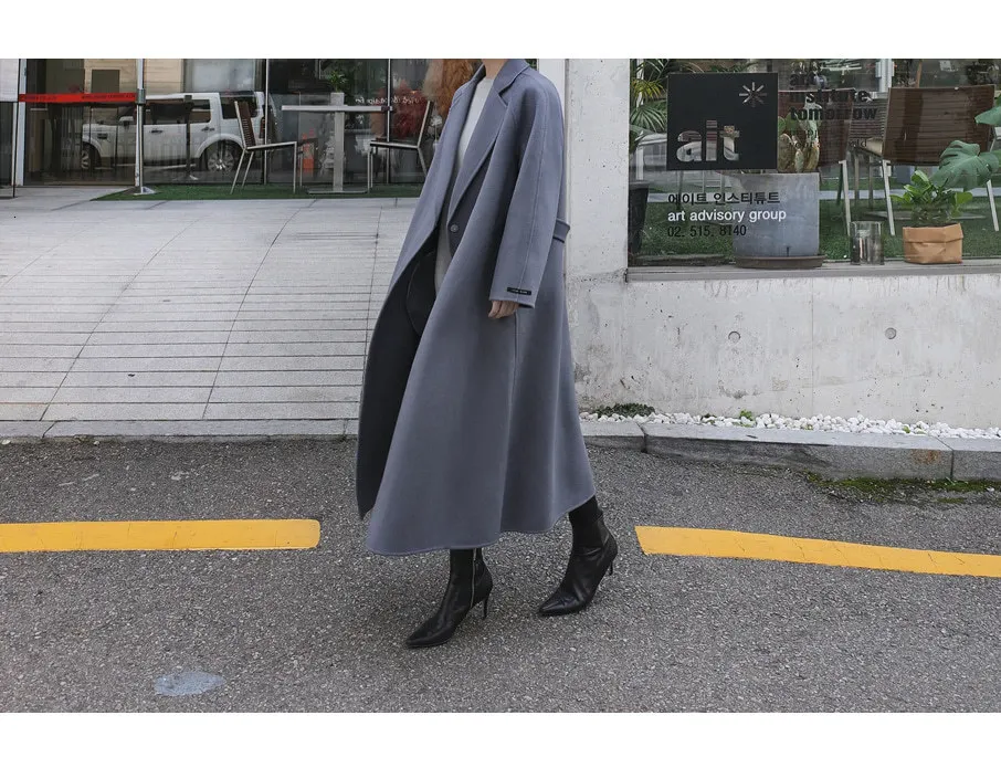 Autumn and Winter Women Long Woolen Coat New Wild Casual Fashion Woolen Coat Female Korean Style Pluz Size F188