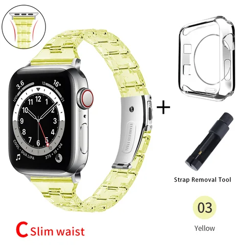 Transparent Jelly Band For Apple Watch 44mm 40mm Series Se7654 Clear Strap on Smart Iwatch 123 38mm 42mm Bracelet Watchband