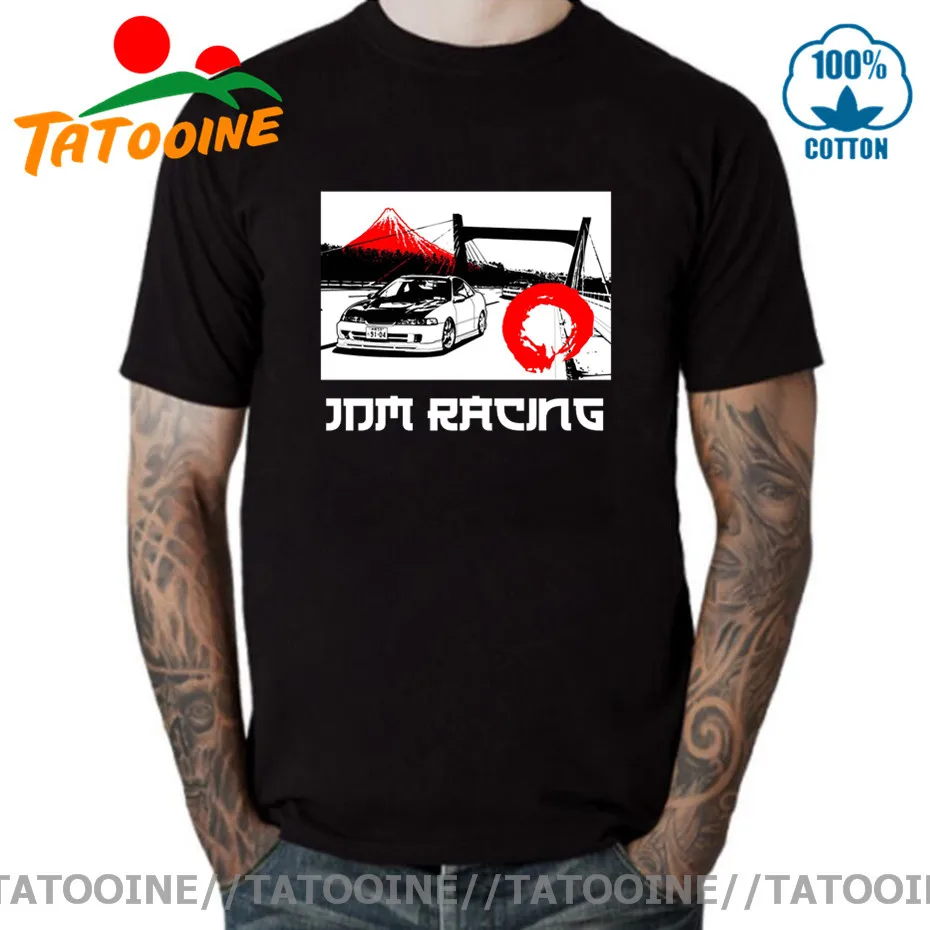 ТАТУИН JDM автомобиль футболки для мужчин японский уличный гоночный дизайн