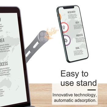 

2 Pieces Laptop Cell Phone Mount, Magnetic Laptop Expansion Cellphone Stand Laptop Side Mount Magnetic Cellphone Mount