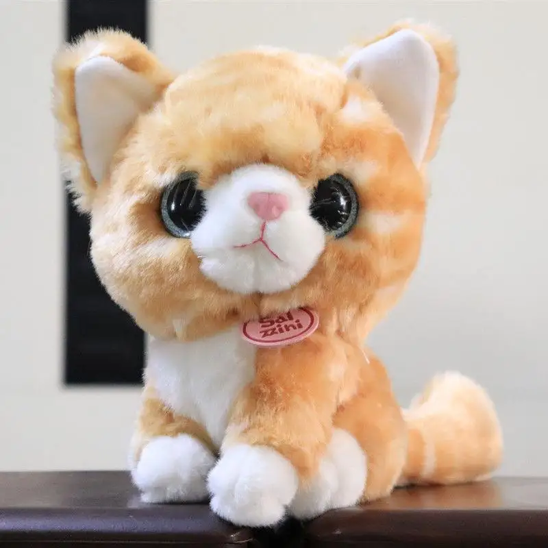 Моделирование сиамский короткошерстный супер милый игрушечный Кот плюшевый кукольный реквизит украшения Подвесные Подарки Коллекционные Подарки для мальчиков и девочек - Цвет: Цвет: желтый