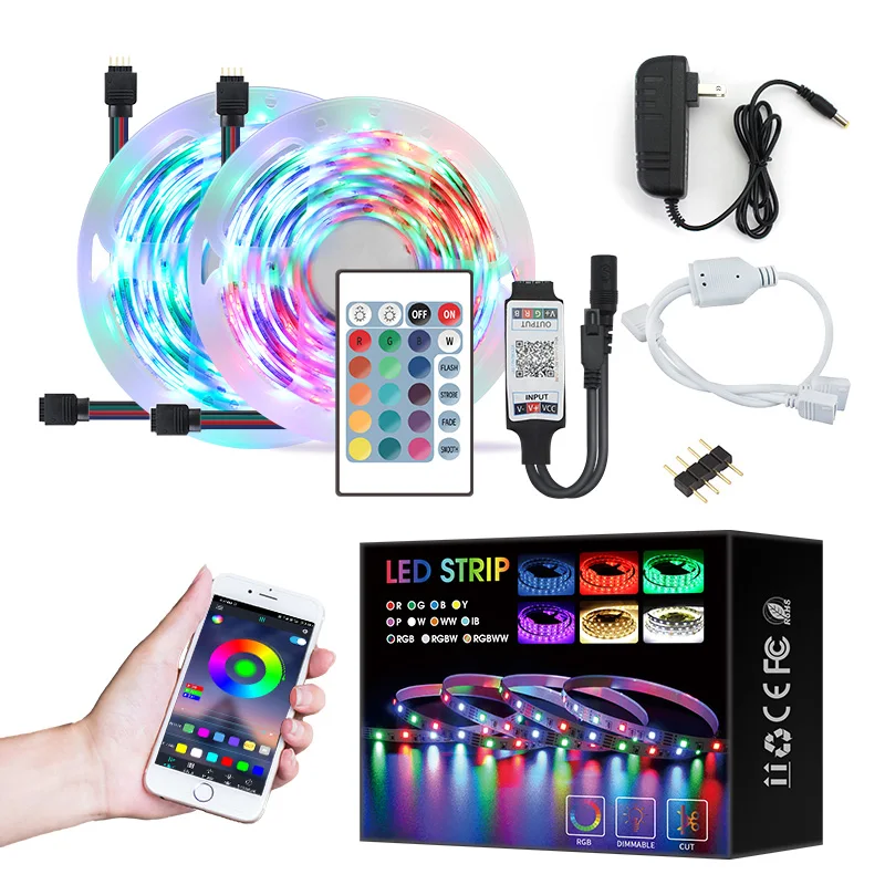 Неоновая Светодиодная лента RGB 2835 12 В Bluetooth-совместимый пульт дистанционного