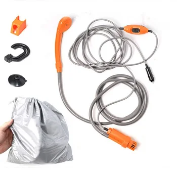 

Portable Car Washer 12V Camping Shower DC Car Shower High Pressure Power Washer Electric Pump For Outdoor Camping Travel Pet