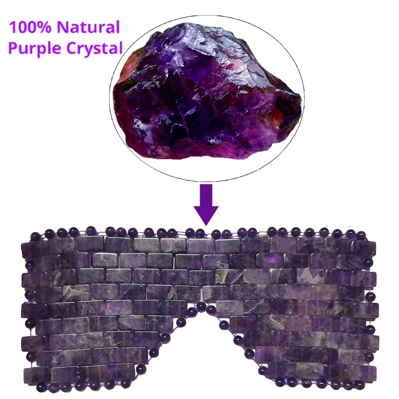 Аметист нефритовый массажер холодная терапия маска Спящая маска для глаз охлаждающие маски для лица роликовый лицевой массажер камень инструмент для массажа лица набор - Цвет: 1 eye mask