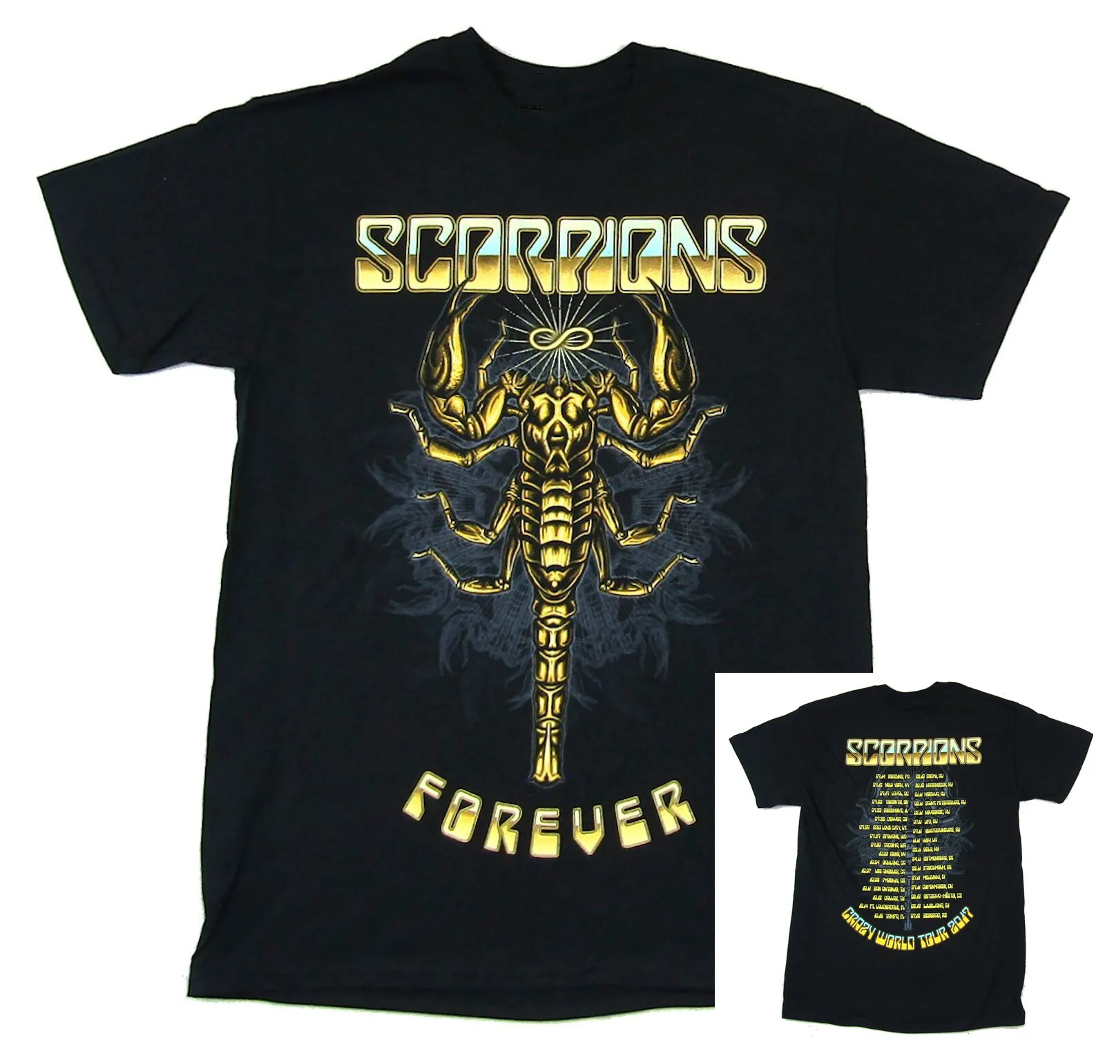 Scorpions Forever Crazy World Tour черная футболка новая футболка с принтом группы Merch Размер S-3Xl
