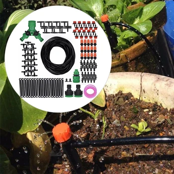 

Micro Drip Irrigation System Timer 40m Hose Sprinkler Adjustable Dripper