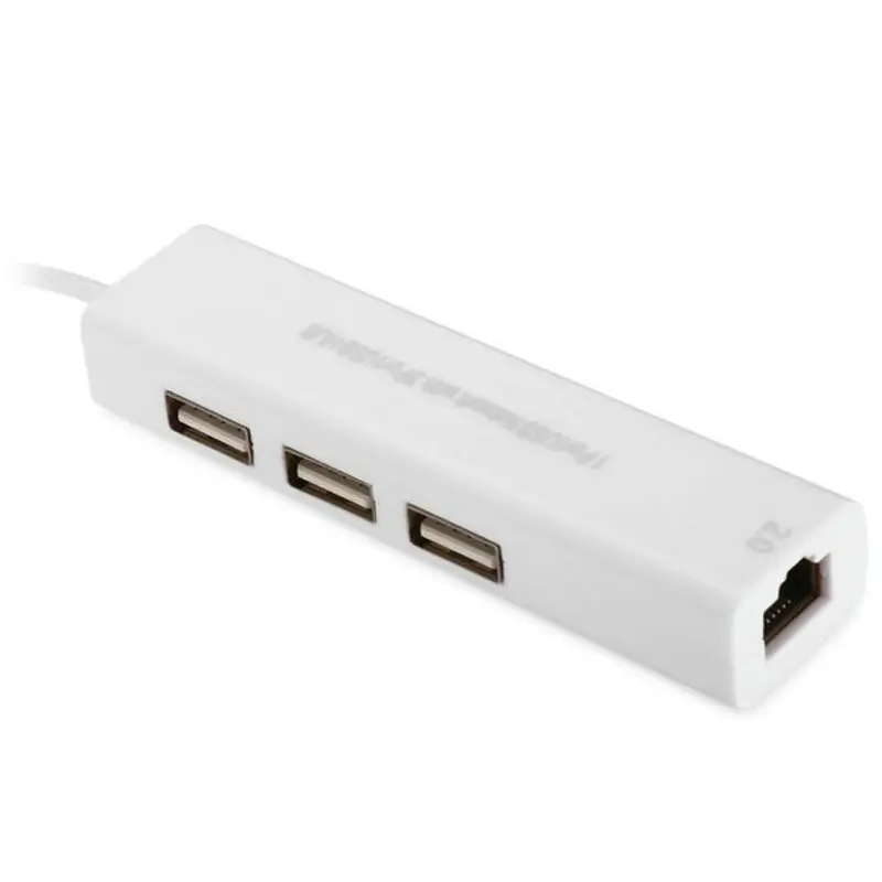 MICRO USB Ethernet адаптер usb-хаб RJ45 Lan сетевая карта для Mac iOS Windows 98SE/2000/ME/XP/Vista/7 с 3 портами USB 2,0 концентратор