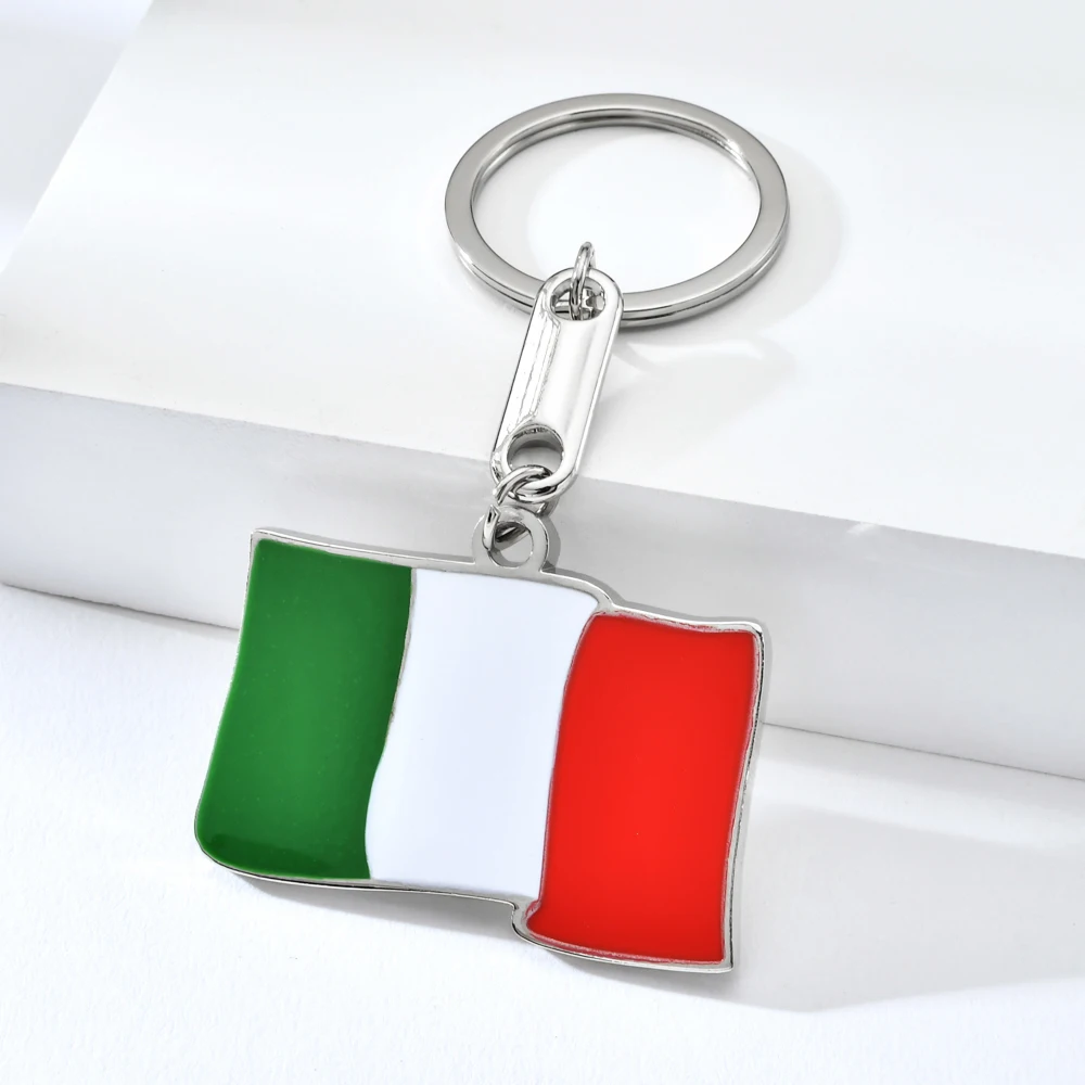 Italy Flag Car Key Ring Keychain