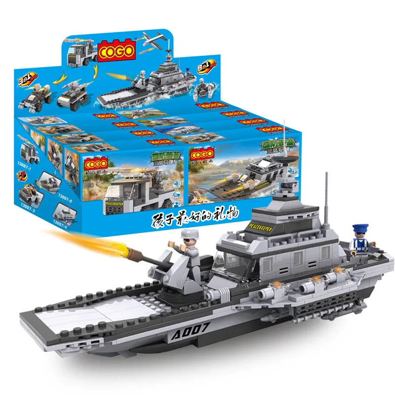 

On Behalf of] Cogo Boy Educational Inserted Building Blocks Military Aircraft Carrier Model 13007 Model
