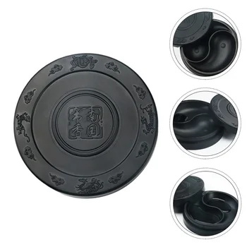 

1 Pc Portable Durable Lightweight Practical Inkstone with Lid Painting Inkslab for Men