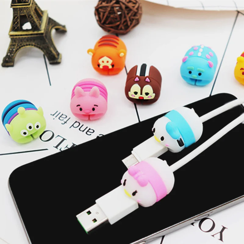 

Cute Cartoon Doll Bites Management Charging Safe Protection Cable Organizer USB Data Line Winder Anti-Break for IPhone Samsung