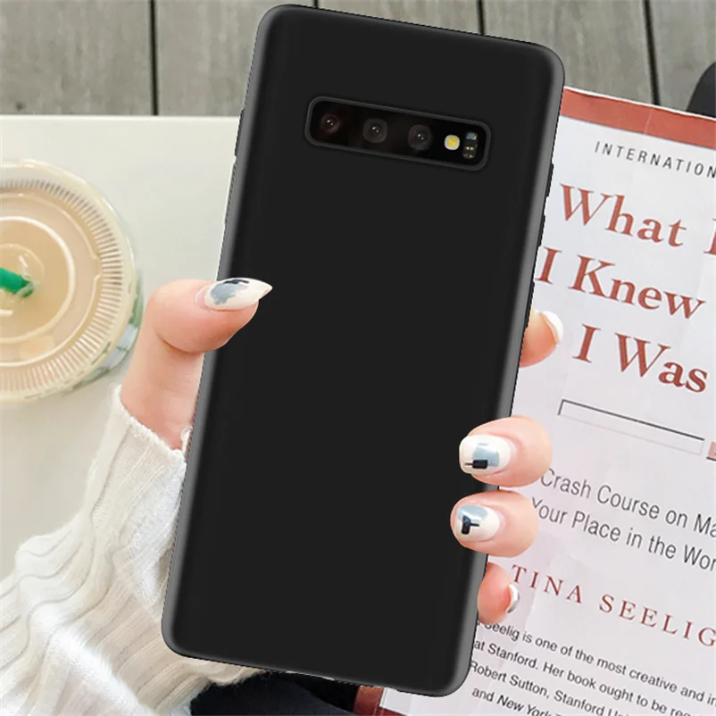 Черная крышка для samsung Galaxy S8 S9 S10 S7 край S10E A40 A50 A70 Note 8, 9, 10, J4 J6 плюс A6 A7 A8 ТПУ короны для девочек глаза чехол - Цвет: black