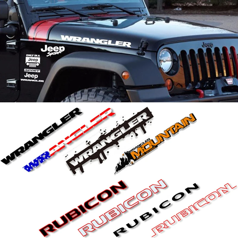 2 шт крутые виниловые наклейки для джип Rubicon Wranngler Unlimited TJ JK JL надпись персонаж