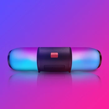 

Wireless Bluetooth Speaker Portable Column Sound Box Colorful LED Lights Stereo Subwoofer Speaker Support USB TF FM With Mic
