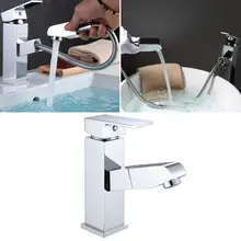 Кран для раковины, кран с одной ручкой, хромированная отделка, выдвижное отверстие, на бортике, для мытья, горячей и холодной воды, смеситель для ванной, кухонной раковины, нет