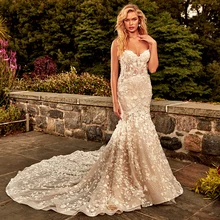 White Wedding Dress Lace 3D Flower O-neck Long Sleeve Simple Bridal Dresses Zipper Custom Made Plus Size Wedding Gown
