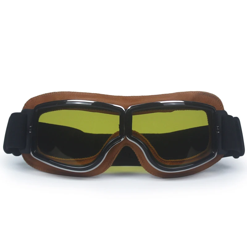 Новейшие винтажные кожаные мотоциклетные очки складные очки винтажные мотоциклетные очки Пилот реактивного самолета 4 цвета солнцезащитные очки - Цвет: a3