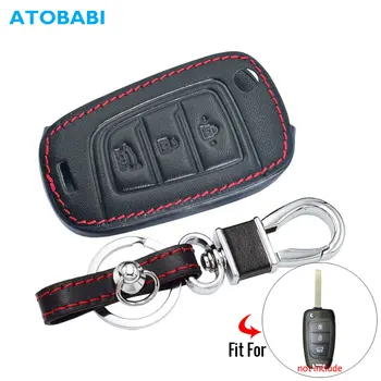 

Leather Car Key Case For Hyundai Solaris 2017 I30 2016 Santa Fe 2018 3 Buttons Folding Remote Fobs Protect Cover Keychain Holder