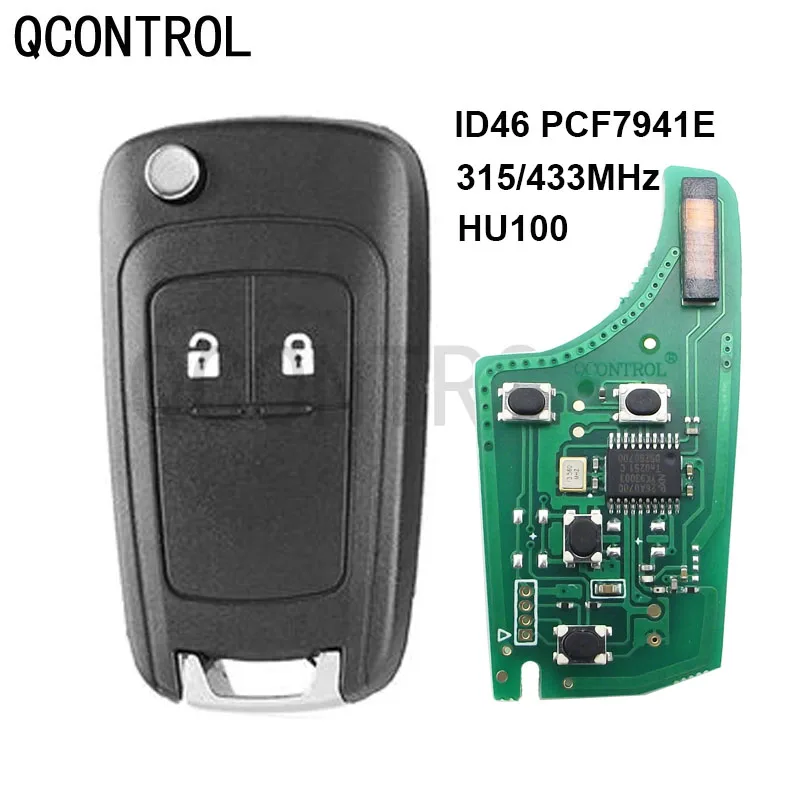 QCONTROL 2 Button Flip Remote Key Folding Smart Key Car Key 315MHz 433MHz ID46 Chip For Chevrolet Aveo Cruze Orlando Uncut Blade