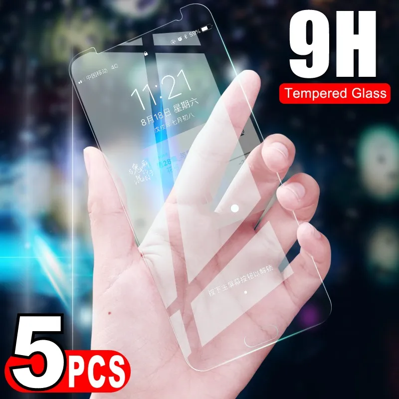 Закаленное стекло 5 шт./лот для Huawei Y7P Y8P Y5P Y6P 2020 Y9 2018 Y6 Y5 Y7 2019 Prime Y5II Y6II