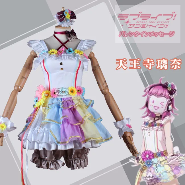 Anime LoveLive! Love U Mijn Vrienden Tennouji Rina Cosplay Kostuum Sexy Mooie Regenboog Rok Rollenspel Kleding Custom-Maken Anime LoveLive! Love U Mijn Vrienden Tennouji Rina Cosplay Kostuum Sexy Mooie Regenboog Rok Rollenspel Kleding Custom-Maken