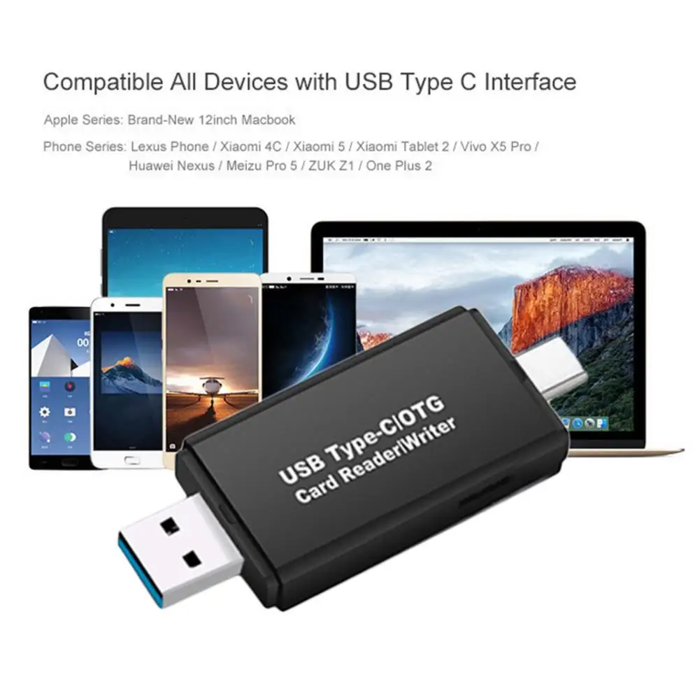 Type-C кард-ридер USB 3,0 Micro SD TF мульти-карт памяти смарт 2в1 многофункциональный мобильный телефон OTG