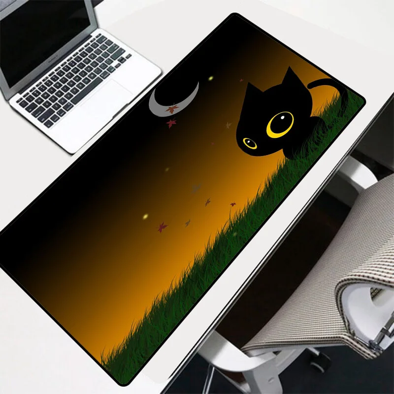 

XGZ Animation Mouse Pad A Cute Black Cat Pattern Mouse Pad Computer Notebook Office Keyboard Game Console Accessories Mouse Pad