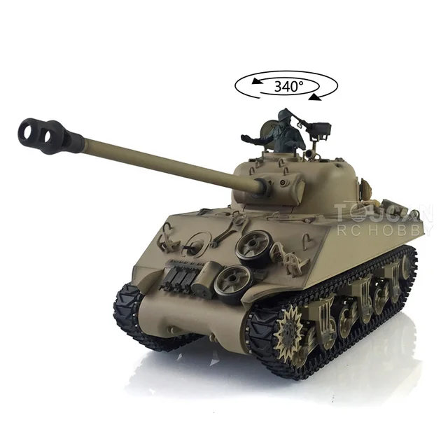 2.4G Henglong 1/16 Scale TK7.0 Plastic Version M4A3 Sherman RTR RC Tank Model 3898 TH17665 1