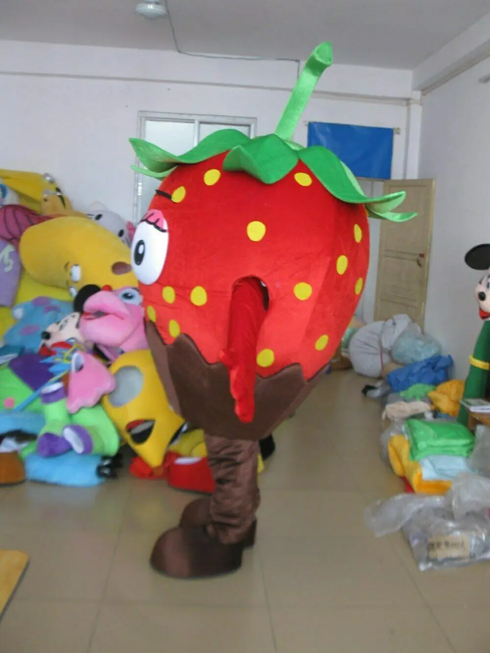 Красный Костюм mascot «Клубничка», костюм для косплея, вечерние костюмы для костюмированной игры, нарядное платье, одежда для рекламы, карнавал, Хэллоуин, Рождество, для взрослых