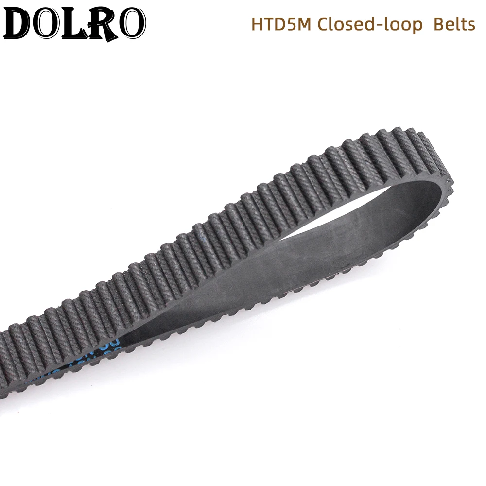 Synchronous Belt Rubber Belt Transmission Drive Belt HTD5M Synchronous Timing belt Pitch length 245/250/255/260/265/270/280/285/290/295/300 mm width 9/10/12/15/20/25mm Rubber closed