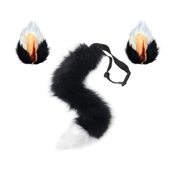 

Hot New 65cm Faux Fur Children's Day Fox Ear Tail Cosplay Halloween Party Costume Props