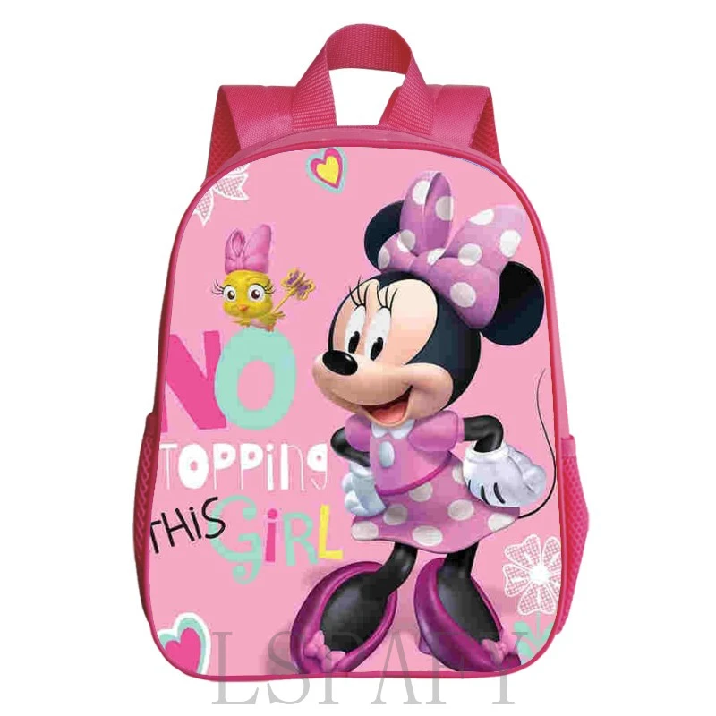 Mochila Minnie Mouse de dibujos animados de Disney para mochila escolar para guardería Mickey Mouse, pequeña, Rosa|Mochilas| - AliExpress