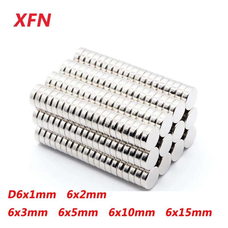 10/20/50 PCS 6x1mm 6x2mm 6x3mm 6x5mm 6x10 Round Magnet NdFeB Powerful Small Magnet Rare Earth Neodymium Magnet Strong Magnets