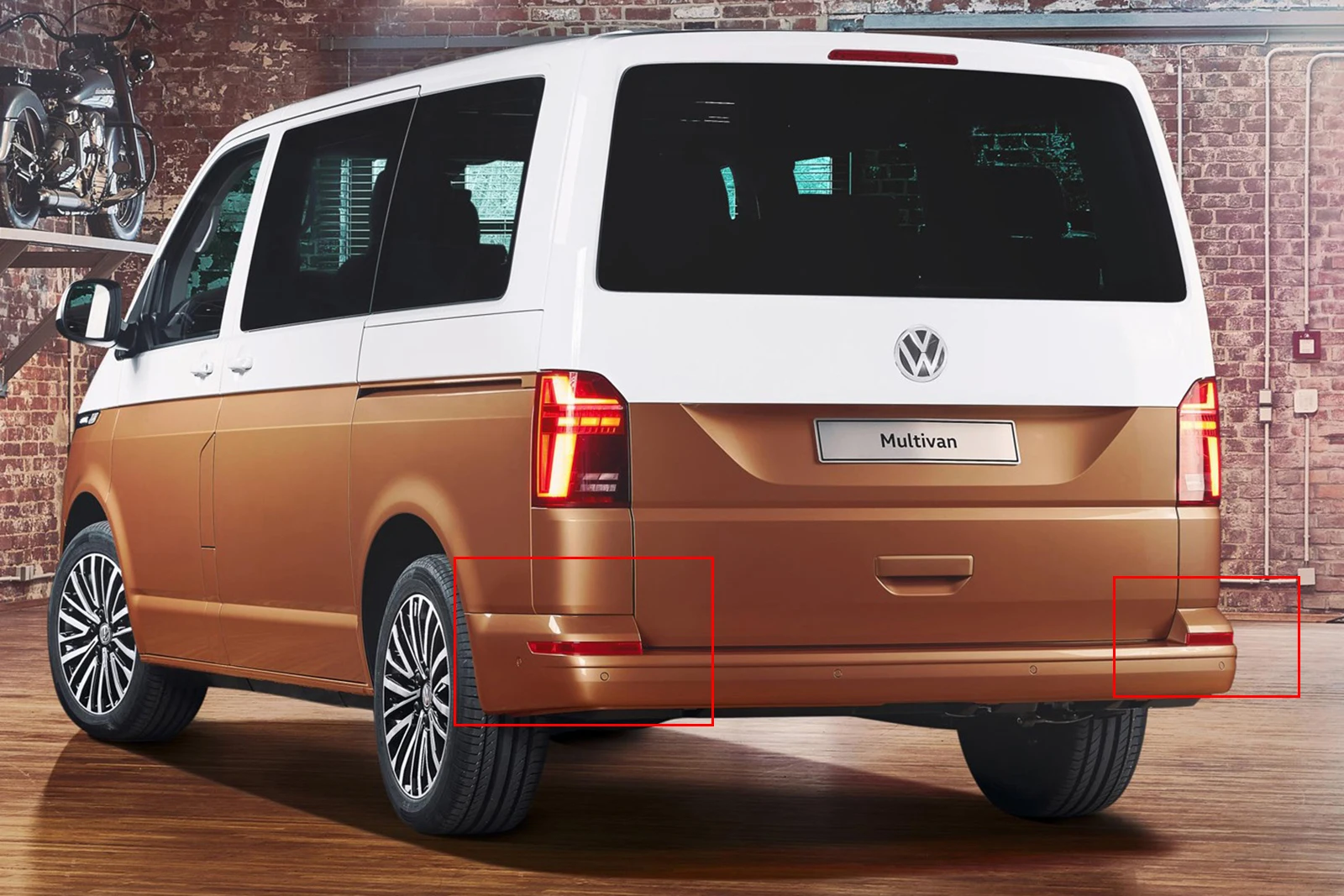 2 шт. для VW Transporter T6+ отражатель заднего бампера без светильник с красными линзами