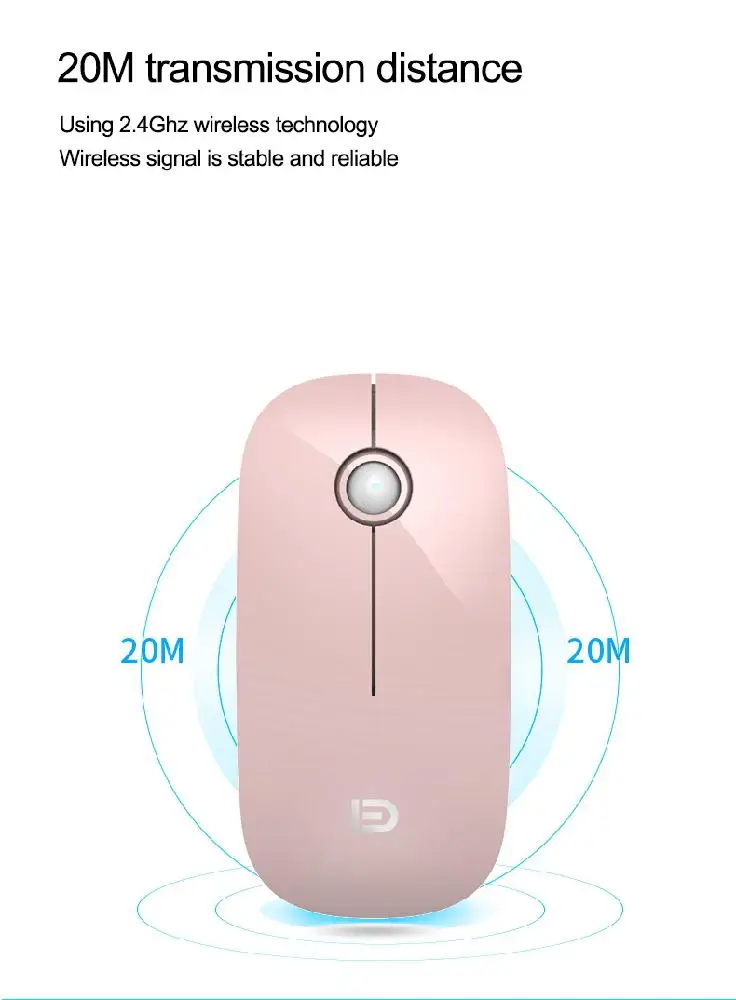 BEESCLOVER Беспроводной Bluetooth ПК немой Мышь ультра тонкий эргономичный 2 4 ГГц USB