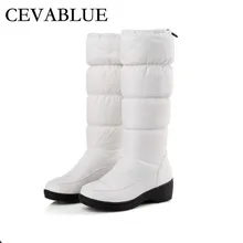 LTARTA/женские зимние сапоги до колена; повседневные зимние сапоги на пуху; популярные слипоны с круглым носком; высокие теплые сапоги для шоу. X-85