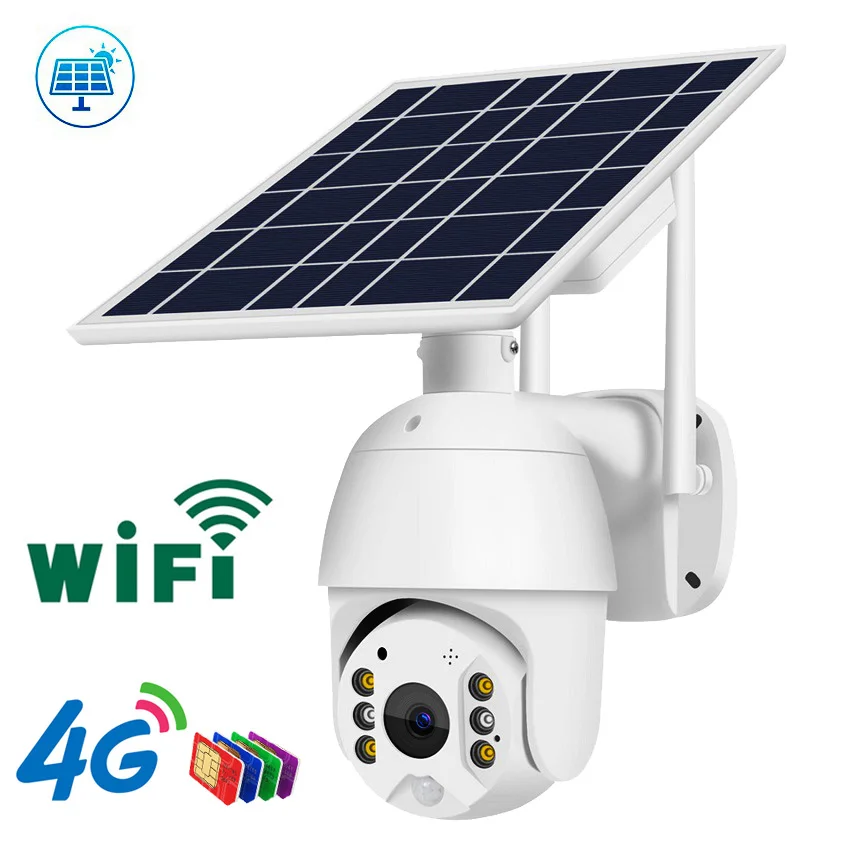 1080P Camera Solar 4G SIM card / WIFi PIR Security Video Surveillance Smart home CCTV Wireless Camera PTZ Outdoor Cam | Безопасность и