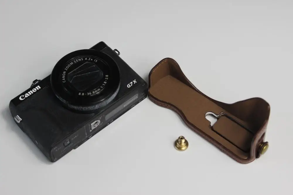 PU кожаный чехол для камеры для Canon G7 X Mark III G7XIII G7X3 G7XM3 Защитная половина оболочки с батарейным отсеком