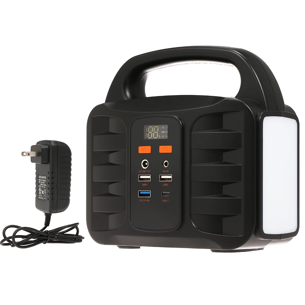 

Portable Power Supply Station 155Wh Emergency Backup Lithium Battery Quiet Gas-free Power Inverter Charged by Solar Panel /USB