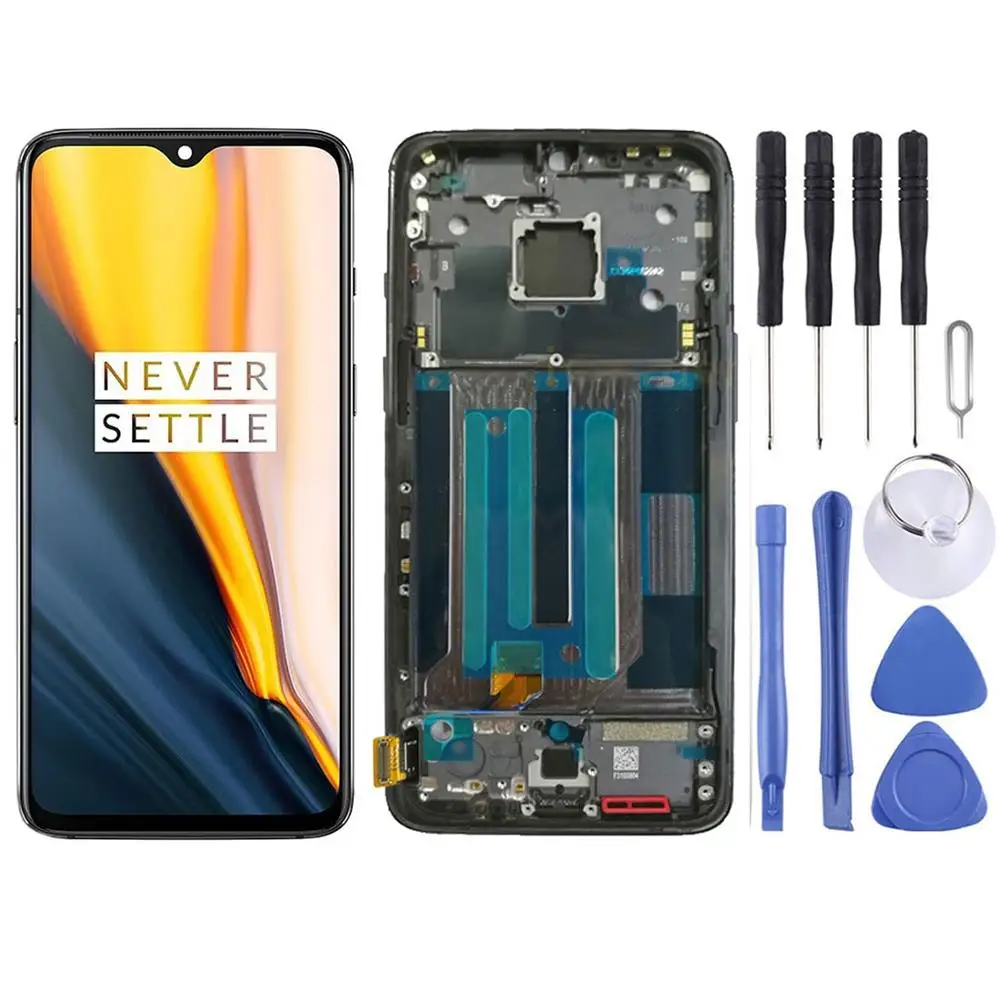 AMOLED материал ЖК-экран и дигитайзер полная сборка с рамкой для OnePlus 7 ЖК-дисплей сенсорный экран