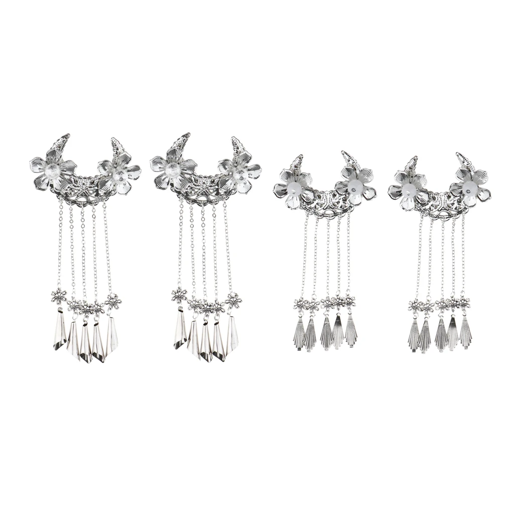 4Pcs Retro Flower Hair Clip Chinese Ancient Costume Cosplay Hair Accessories