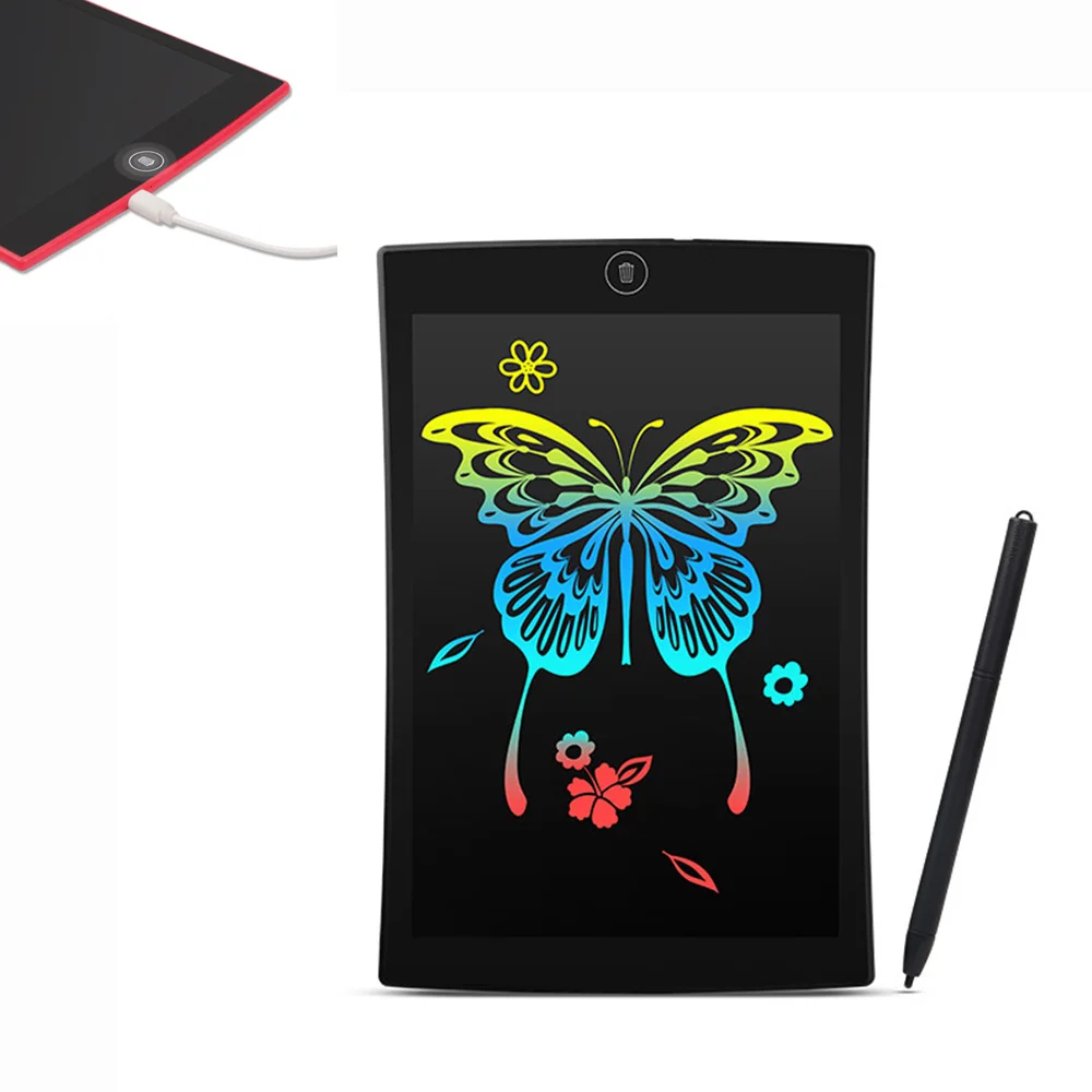 rechargeable black Игрушки для рисования 4,4/8,5/9,5/12 дюймов ЖК-дисплей электронная записывающая плата ультра-тонкие планшеты Портативные Детские умные Ранние развивающие дети - Цвет: rechargeable black