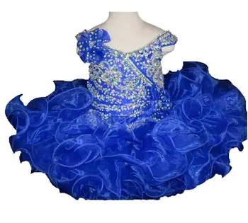 

Beaded Ruffled Infant Crystal Christmas Toddler Baby Little Girls' Miss National Pageant TuTu Cupcake Birthday Party Dresses