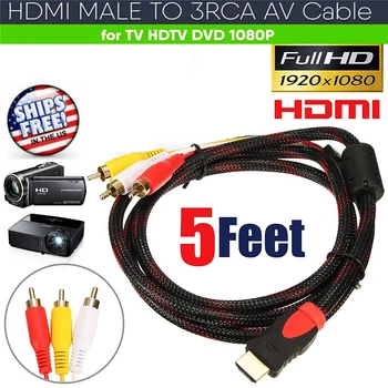 

HD to 3 RCA Video Audio Cable HDTV 1080P Component Converter Adapter Signal Transfer Cable