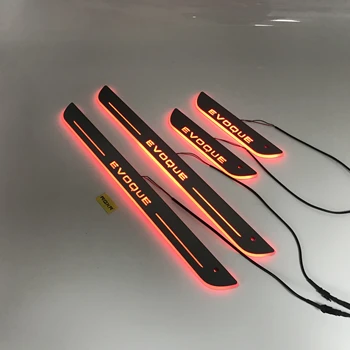 

Acrylic door sill plate strip with led decorative welcome light moving door scuff for land rover range rover evoque